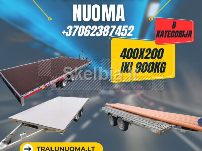 Priekabos B kategorija 400x200 700 kg NUOMA