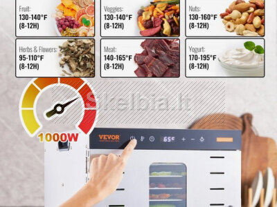 Vaisių, vaistažolių džiovintuvas, džiovintuvas 10 padėklų