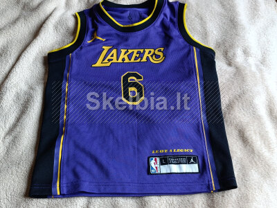 NBA Jordan Lakers LeBron James vaikiški marškinėliai